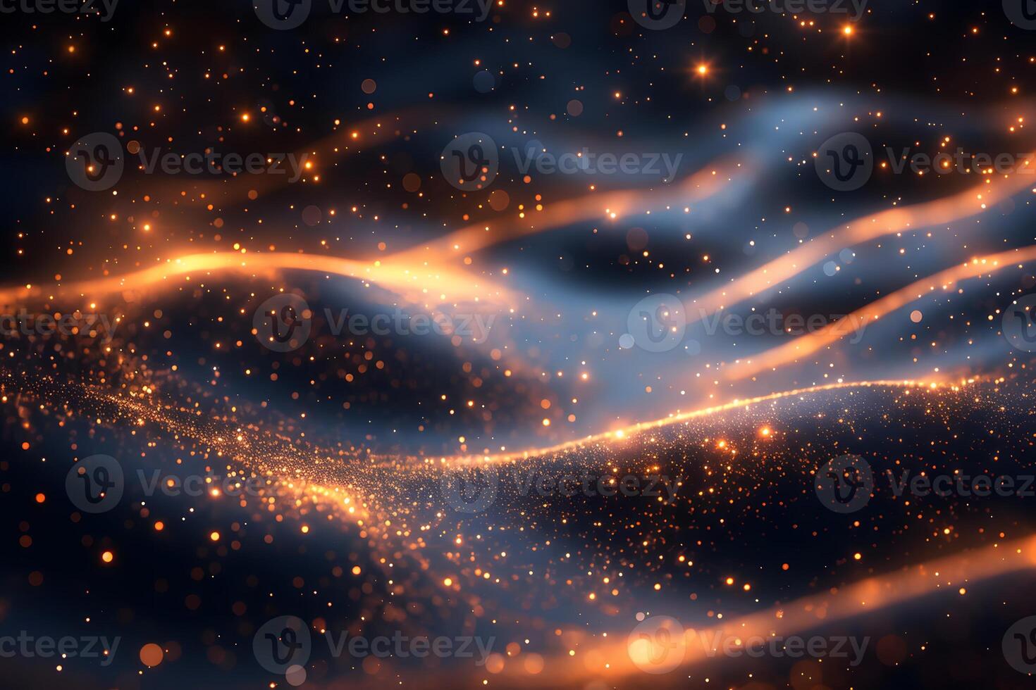 Ethereal Abstract Waves with Glowing Particles for Futuristic Design photo