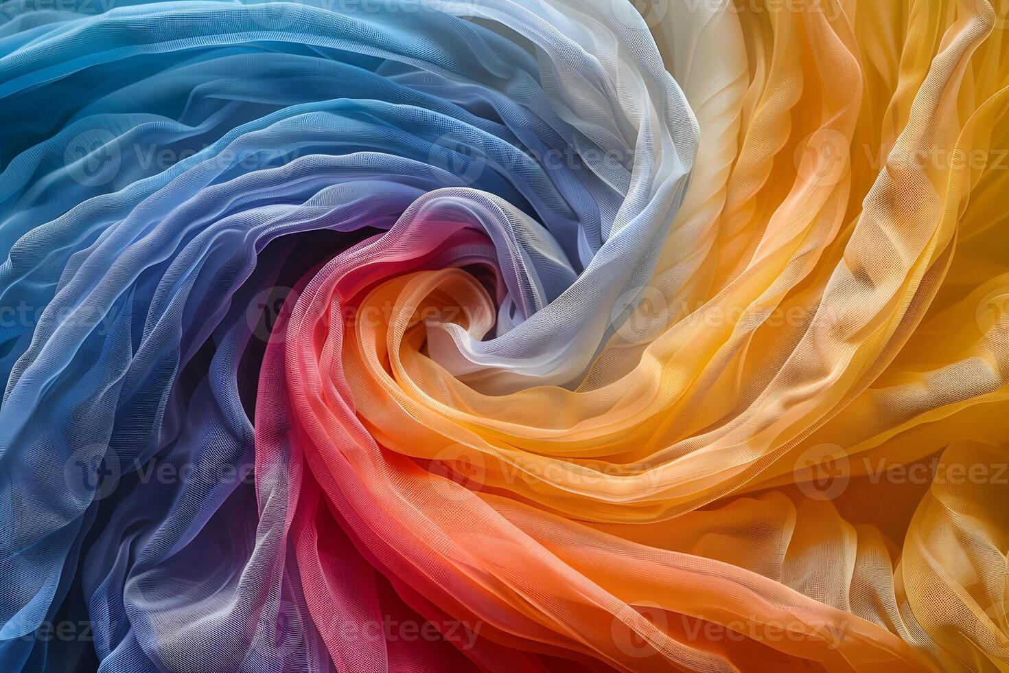 Vibrant Swirl of Colorful Fabric Textures for Creative Design and Art Projects photo