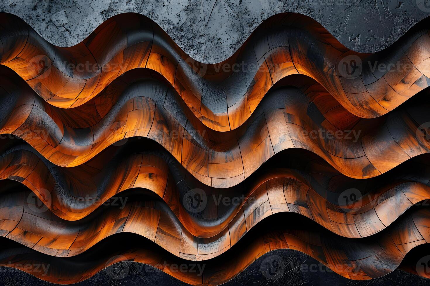 Abstract Wavy Pattern with Warm Lighting on Textured Surface for Modern Design photo
