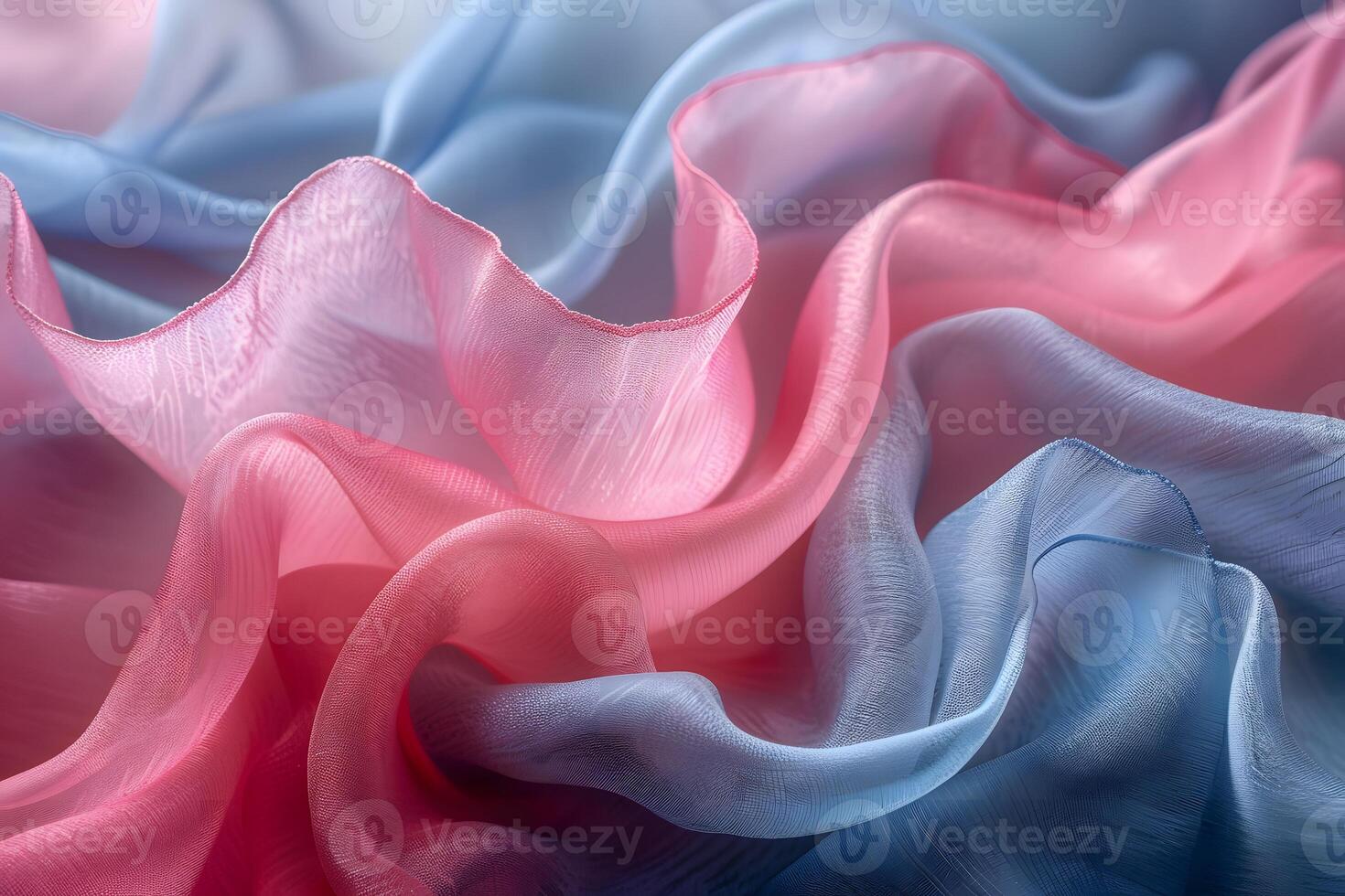 Elegant Waves of Pink and Blue Fabric for Textiles and Design Projects photo
