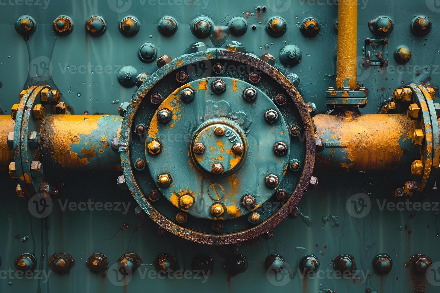 Industrial Machinery Detail with Weathered Metal Components photo