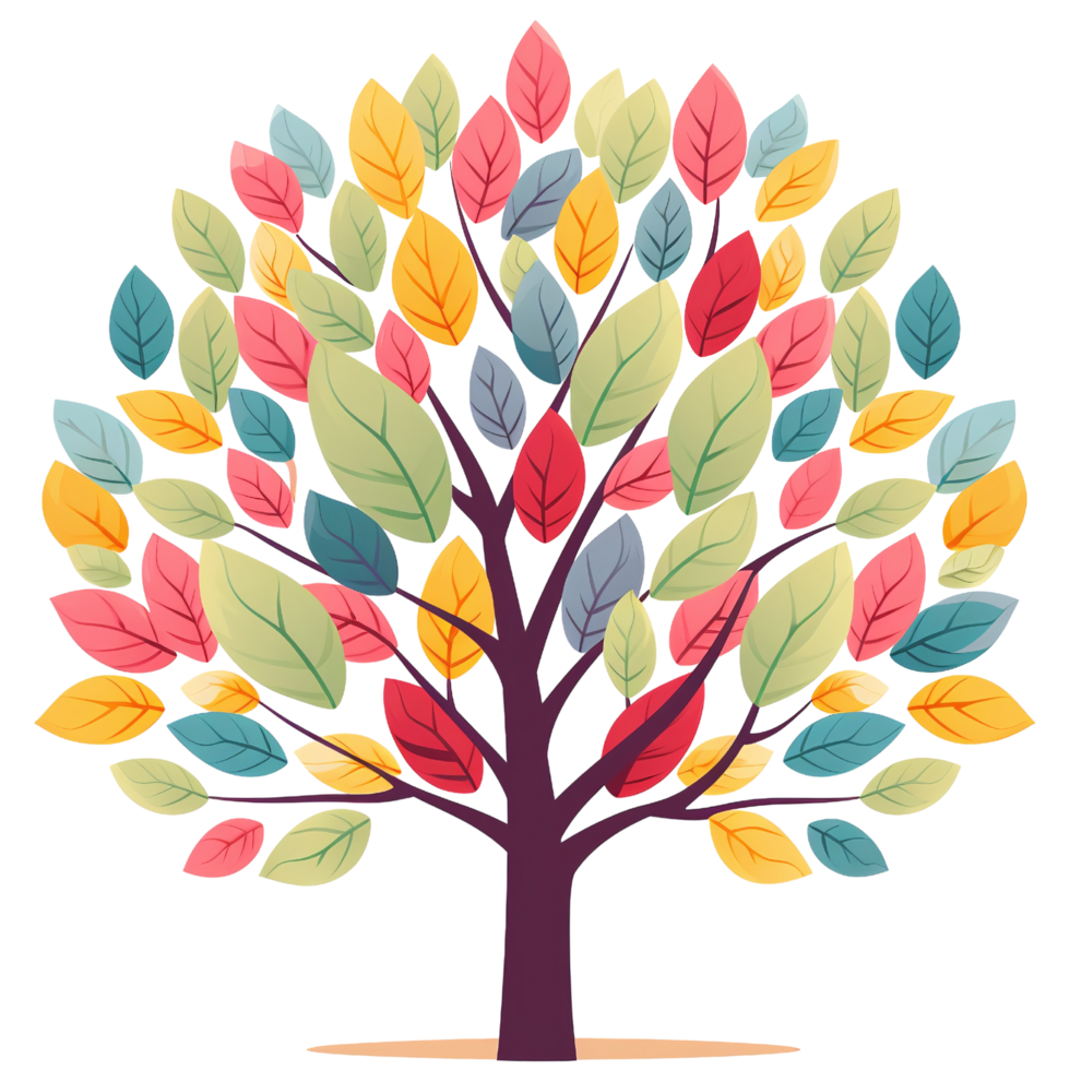 Enchanted colored tree png