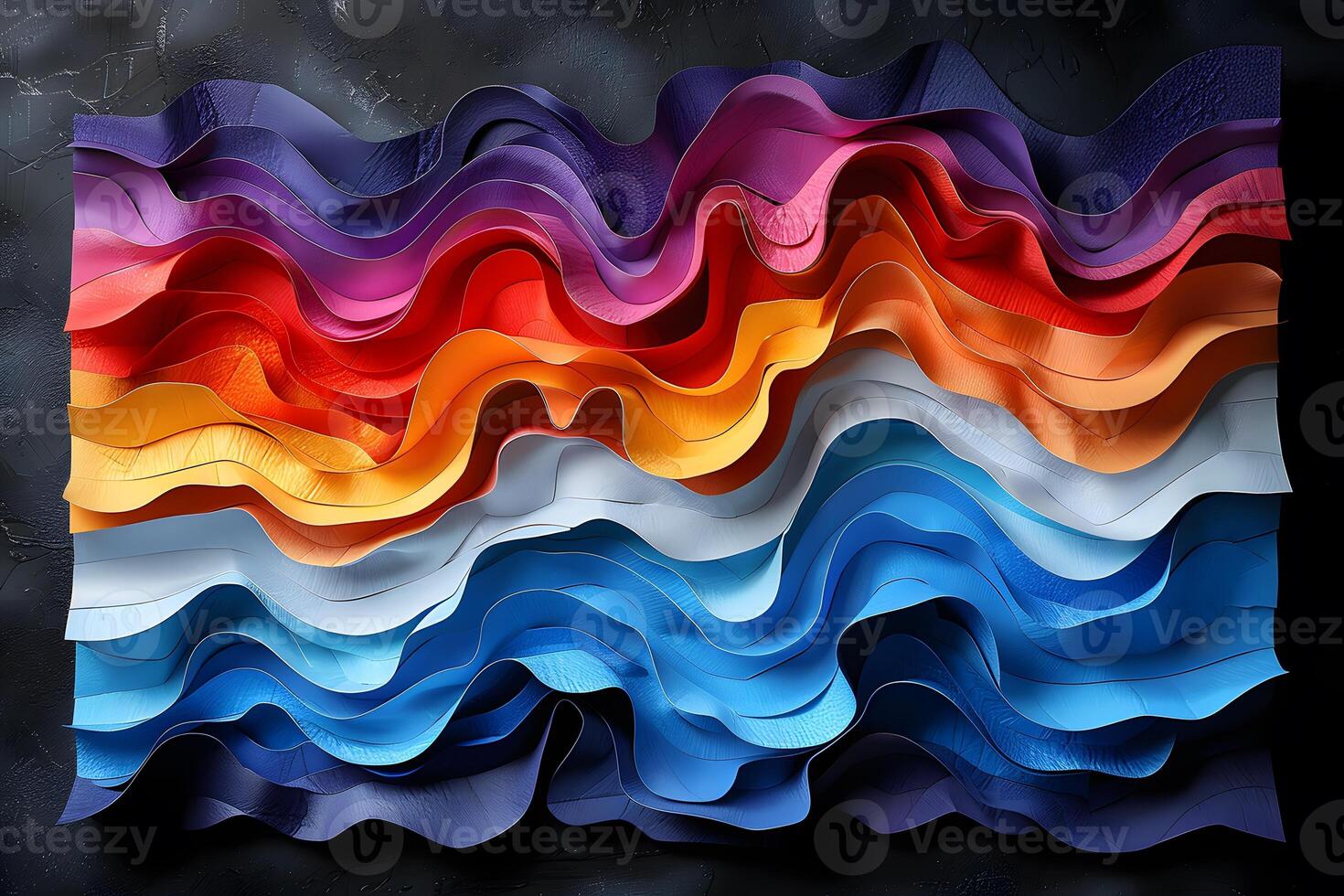 Vibrant Abstract Paper Waves Art - Colorful Contemporary Design for Wall Decor and Inspiration photo