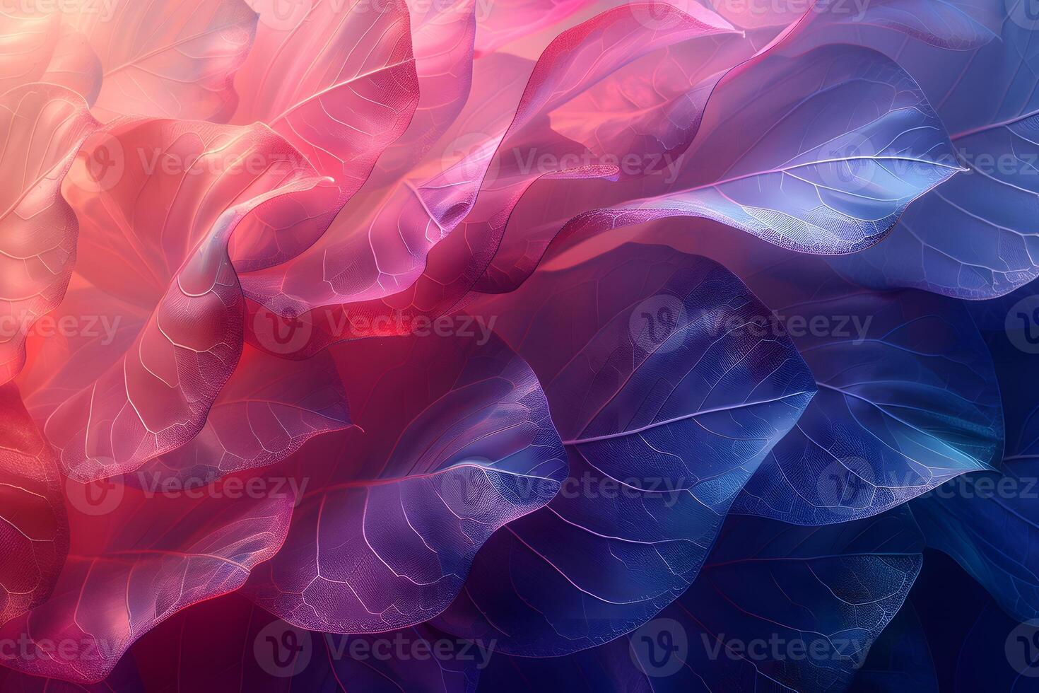 Abstract Art with Vibrant Gradient Lighting and Textured Leaves for Home Decor or Digital Background photo