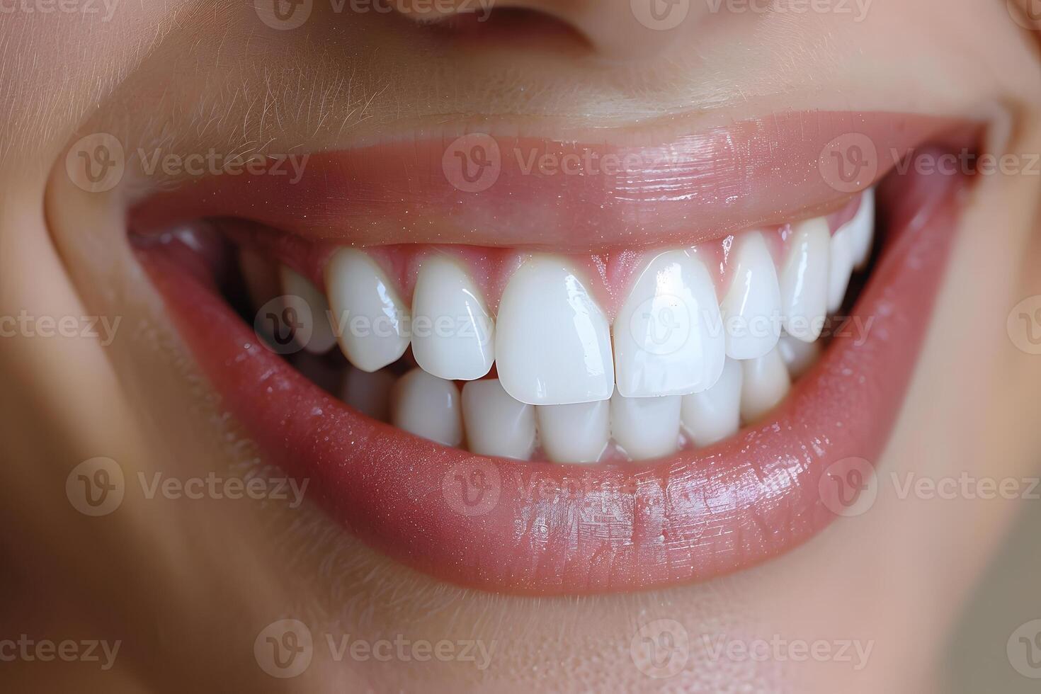 Bright White Smile Close-Up - Perfect Teeth and Healthy Gums for Dental Care Advertising photo