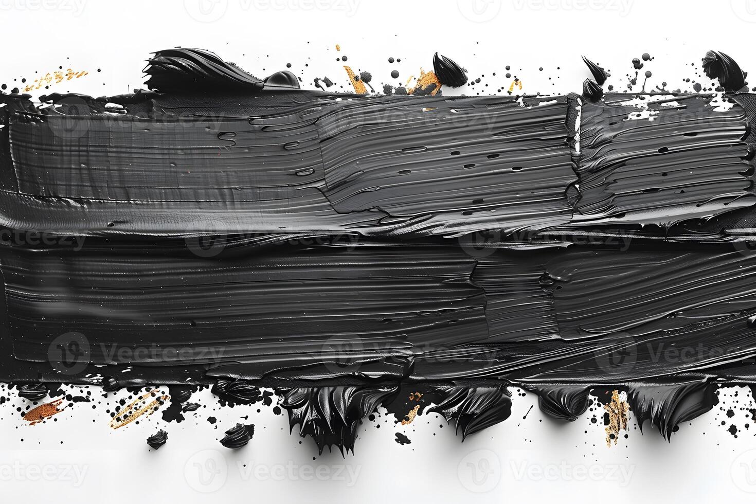 Abstract Black Brushstroke on White Background - Modern Art Texture for Creative Designs photo