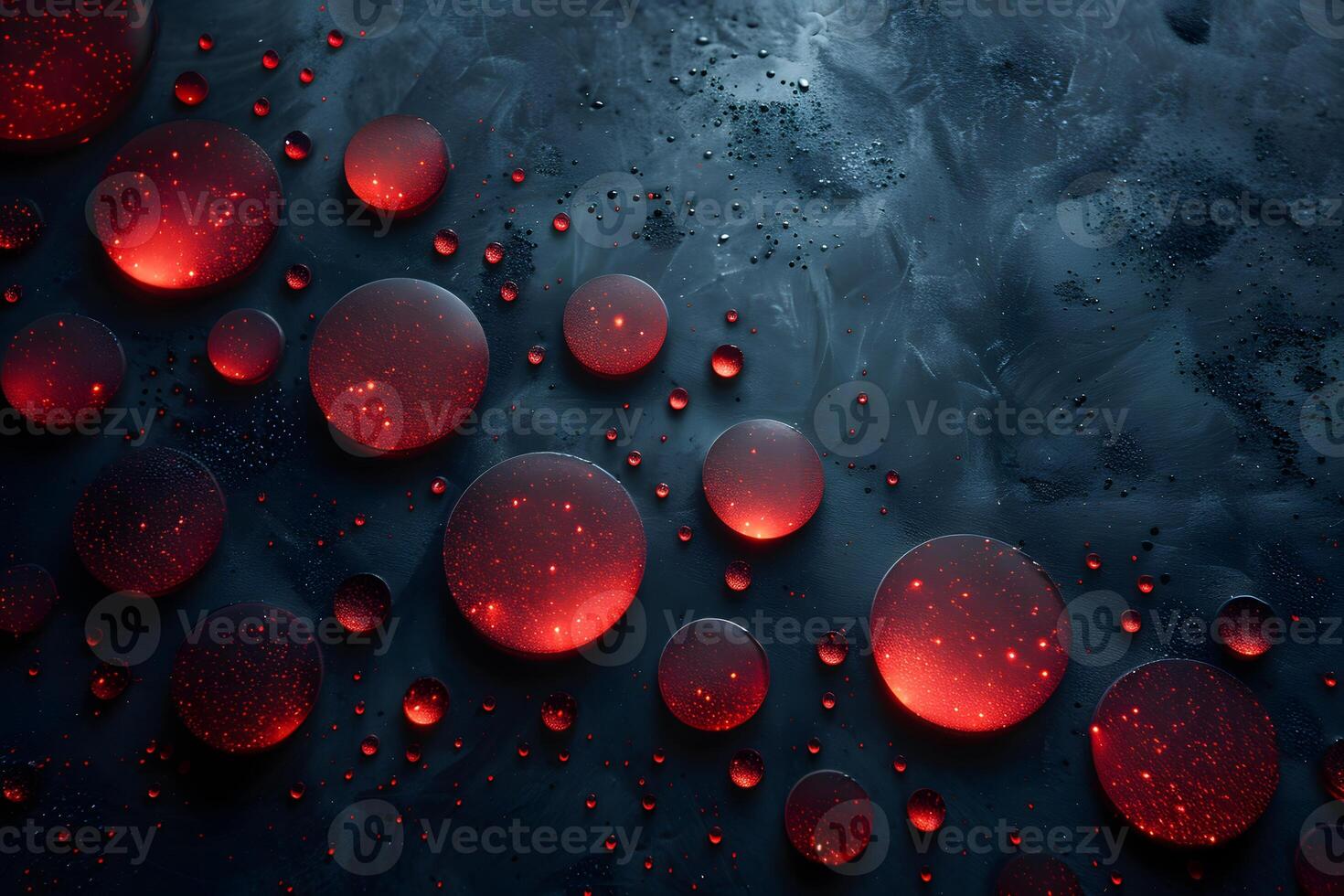 Cosmic Abstract Red Spheres on Dark Textured Background - Ideal for Modern Design and Posters photo