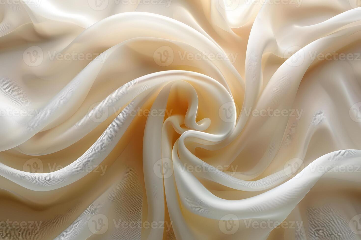 Elegant Silk Fabric Texture with Soft Beige and Cream Folds for Decorative Background Design photo
