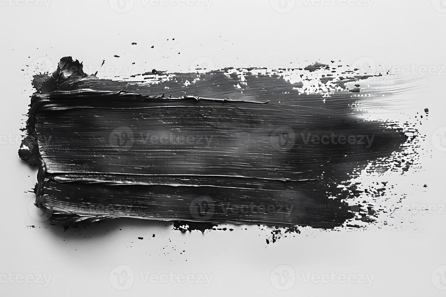 Abstract Black Brushstroke Art on White Background for Modern Design Projects photo