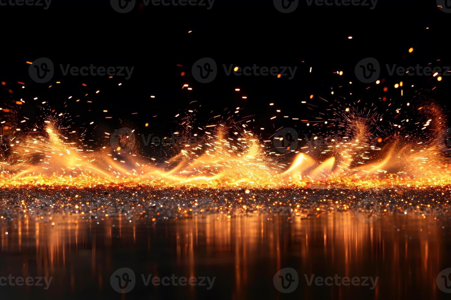 Fiery Sparks and Reflections - Dynamic Energy and Light Abstraction for Artistic Designs photo