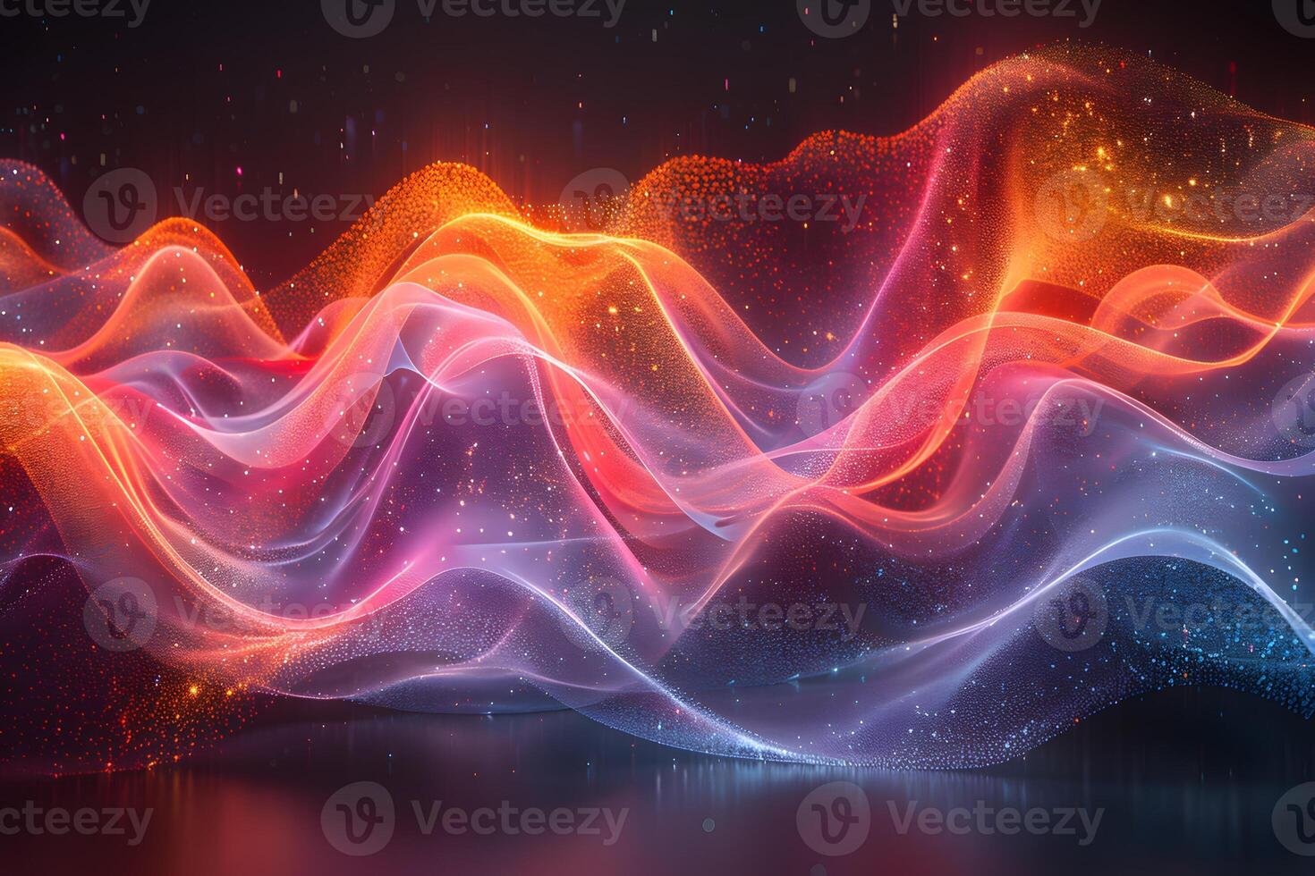 Dynamic Abstract Waves with Colorful Light Trails for Digital Design and Art Projects photo