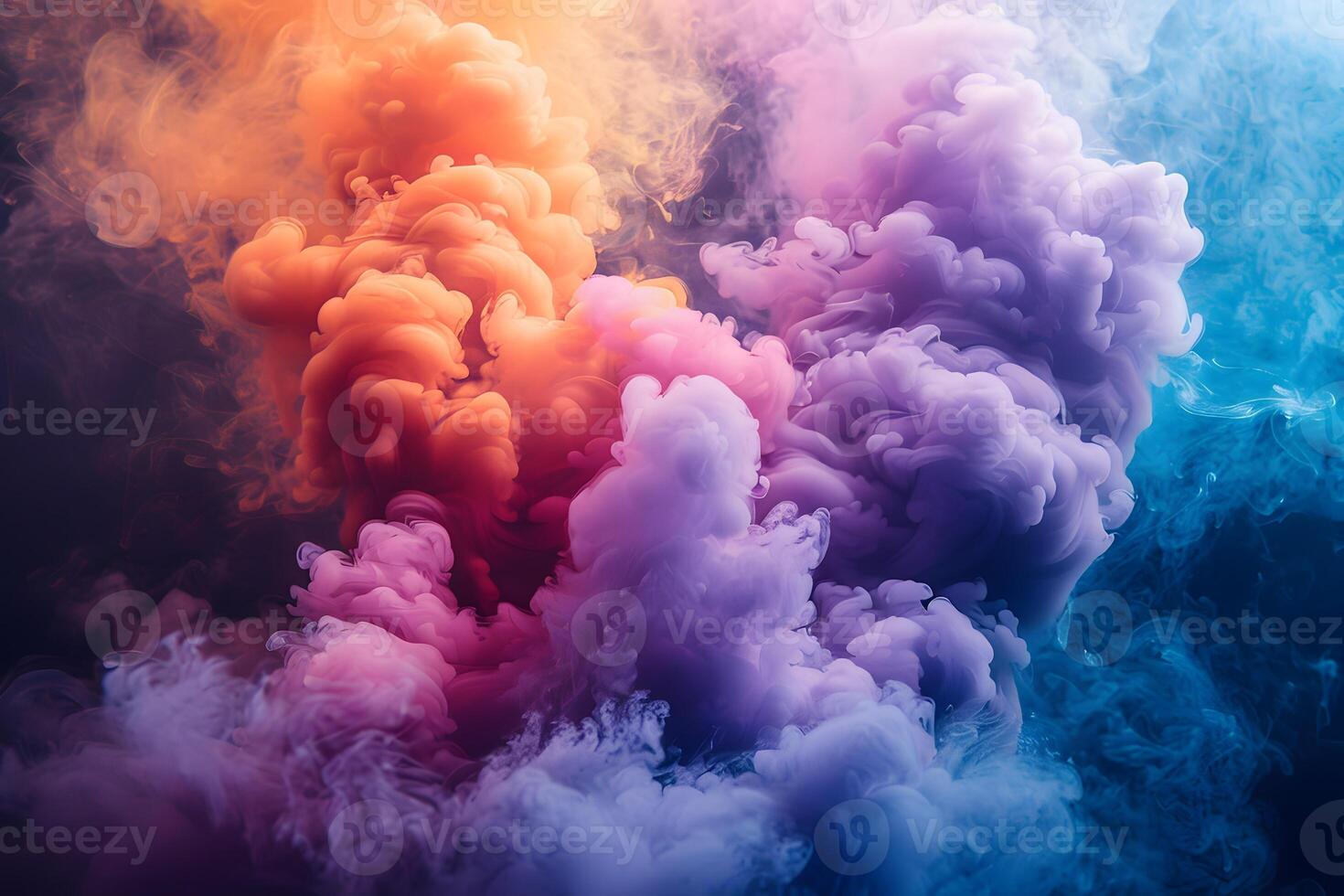 Vivid Abstract Smoke Swirls in Multi-Color Gradient for Artistic Background Design photo