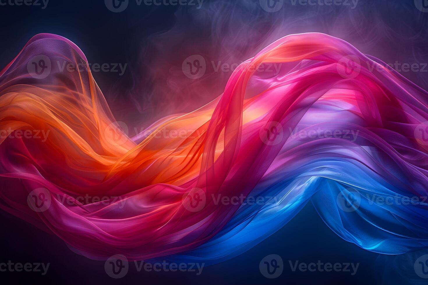 Vibrant Abstract Flowing Fabric Art - Dynamic Colors, Motion Design for Print, Card, Poster photo