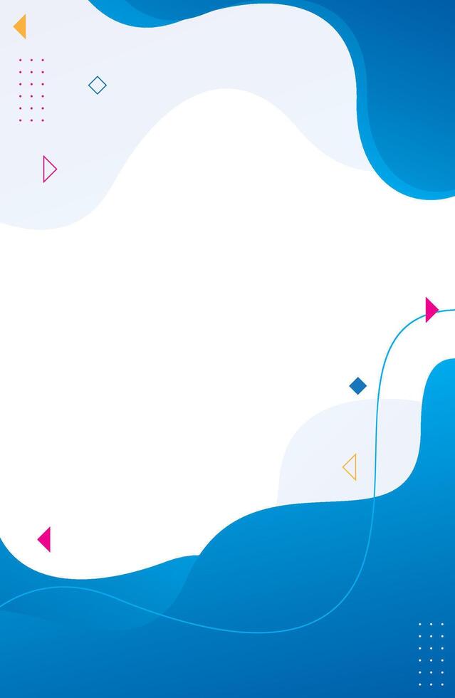 Abstract background with blue waves and geometric shapes vector