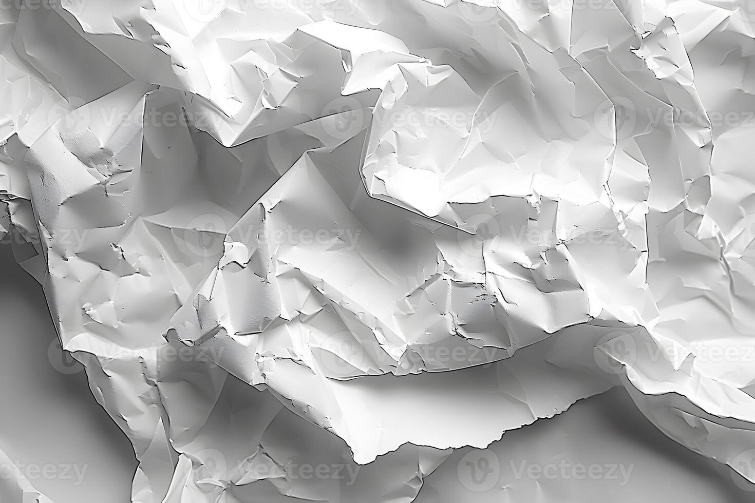 Abstract Texture of Crumpled White Paper for Art Design Background photo
