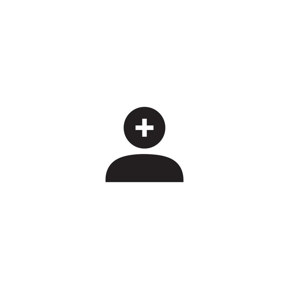 Add user flat icon. Person profile with plus symbol. illustration vector