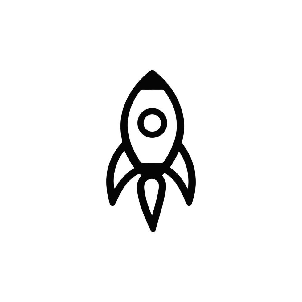 Rocket icon . Black Rocket icon on white background. illustration vector