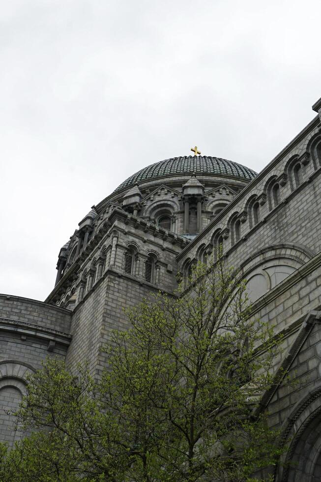 Exterior architecture and design of 'Cathedral Basilica of Saint Louis' Roman Catholic church located in the Central West End area of St. Louis urban- Missouri, United States photo