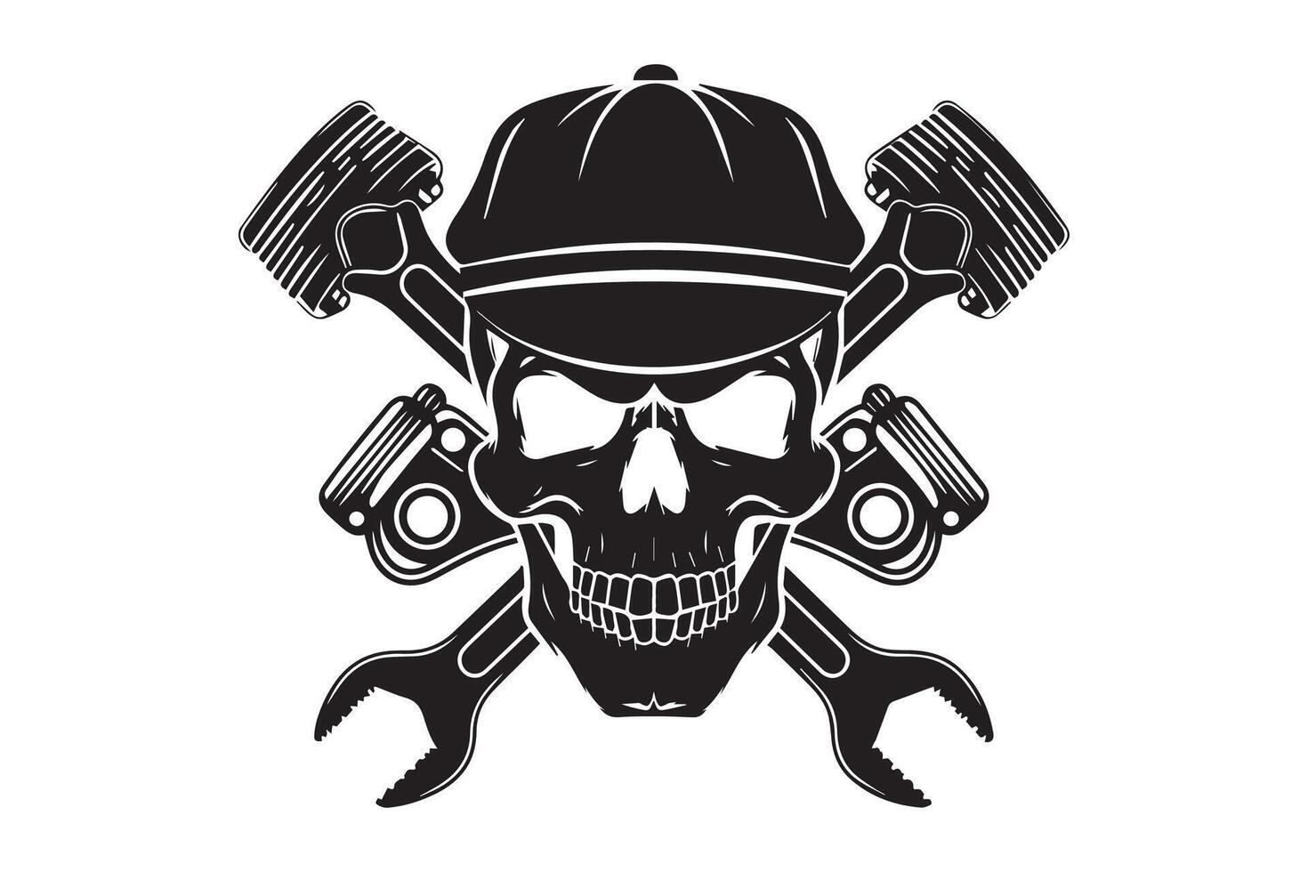 Mechanics Emblem Power and Precision vector