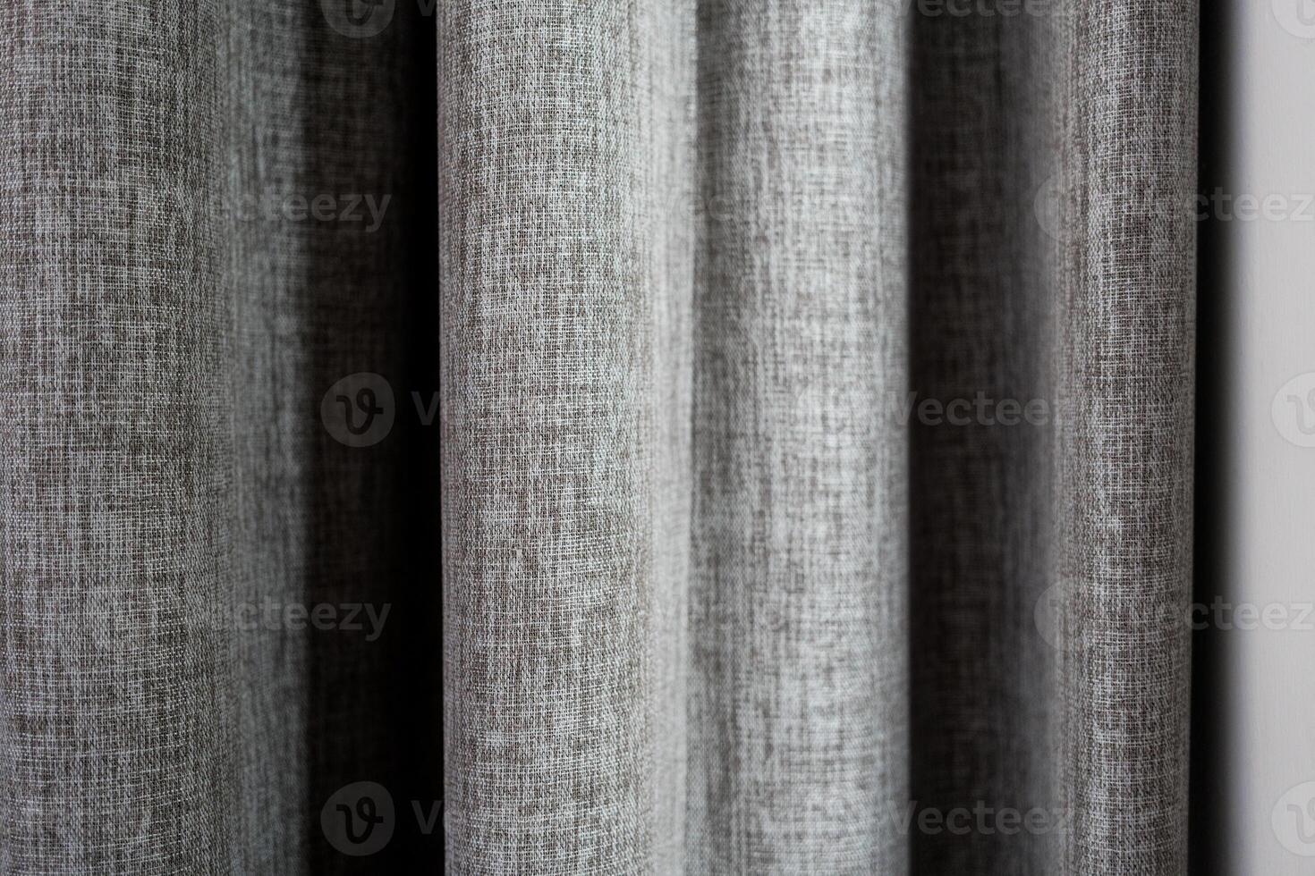 Textile grey curtain background. photo