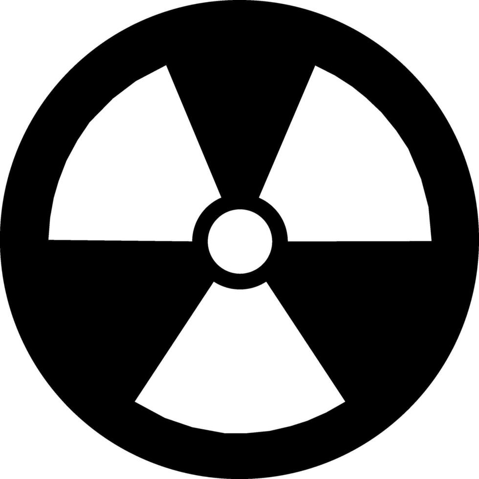 A black and white radiation symbol on a white background vector