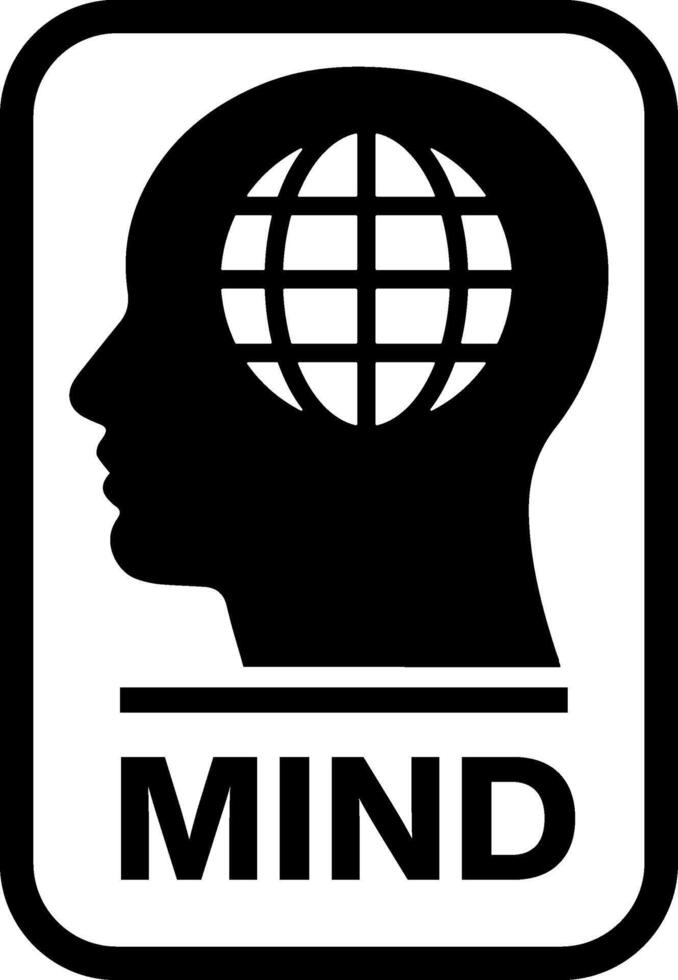 The mind logo with a man's head inside vector