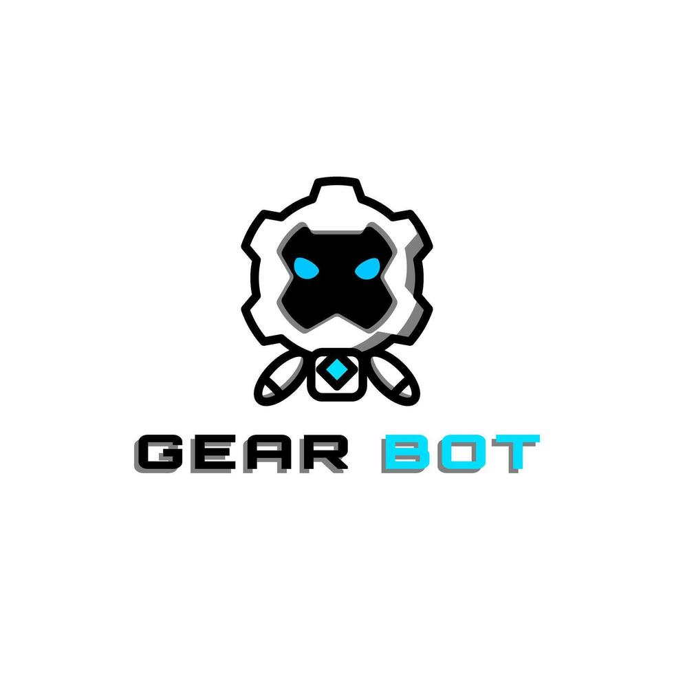 gear bot logo design concept vector