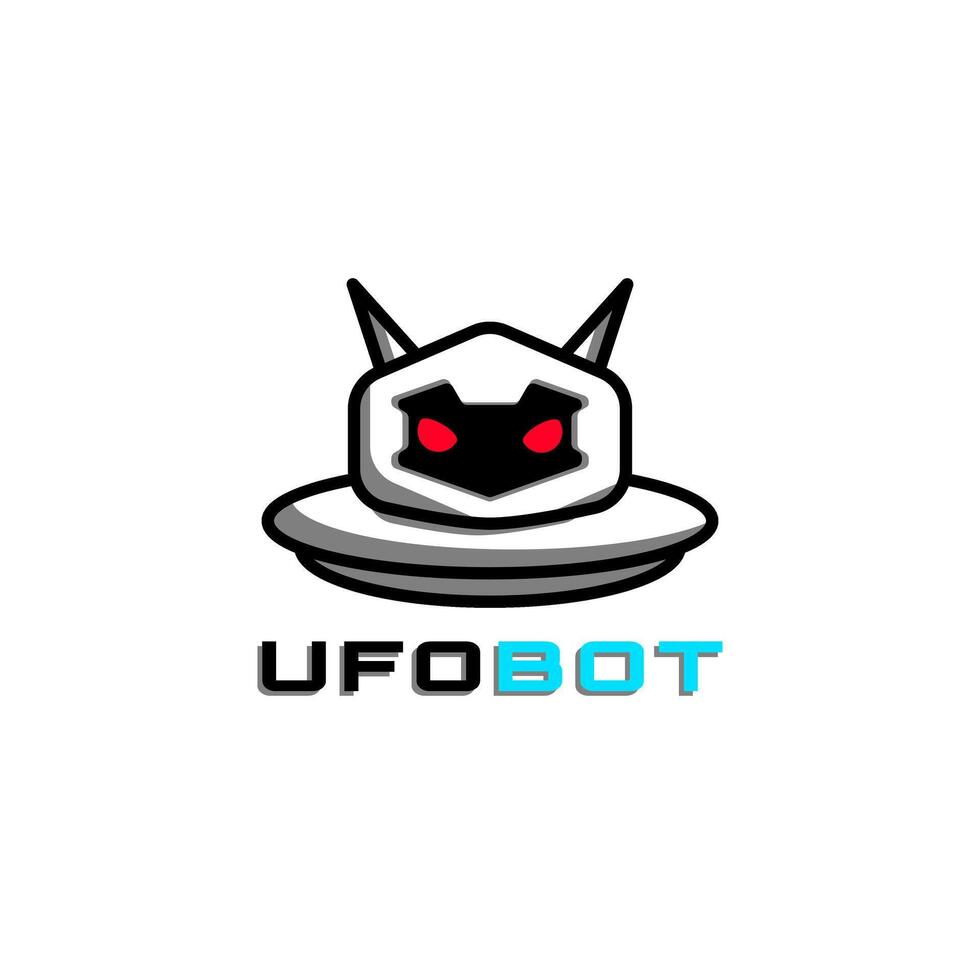 Ufo robot logo design vector