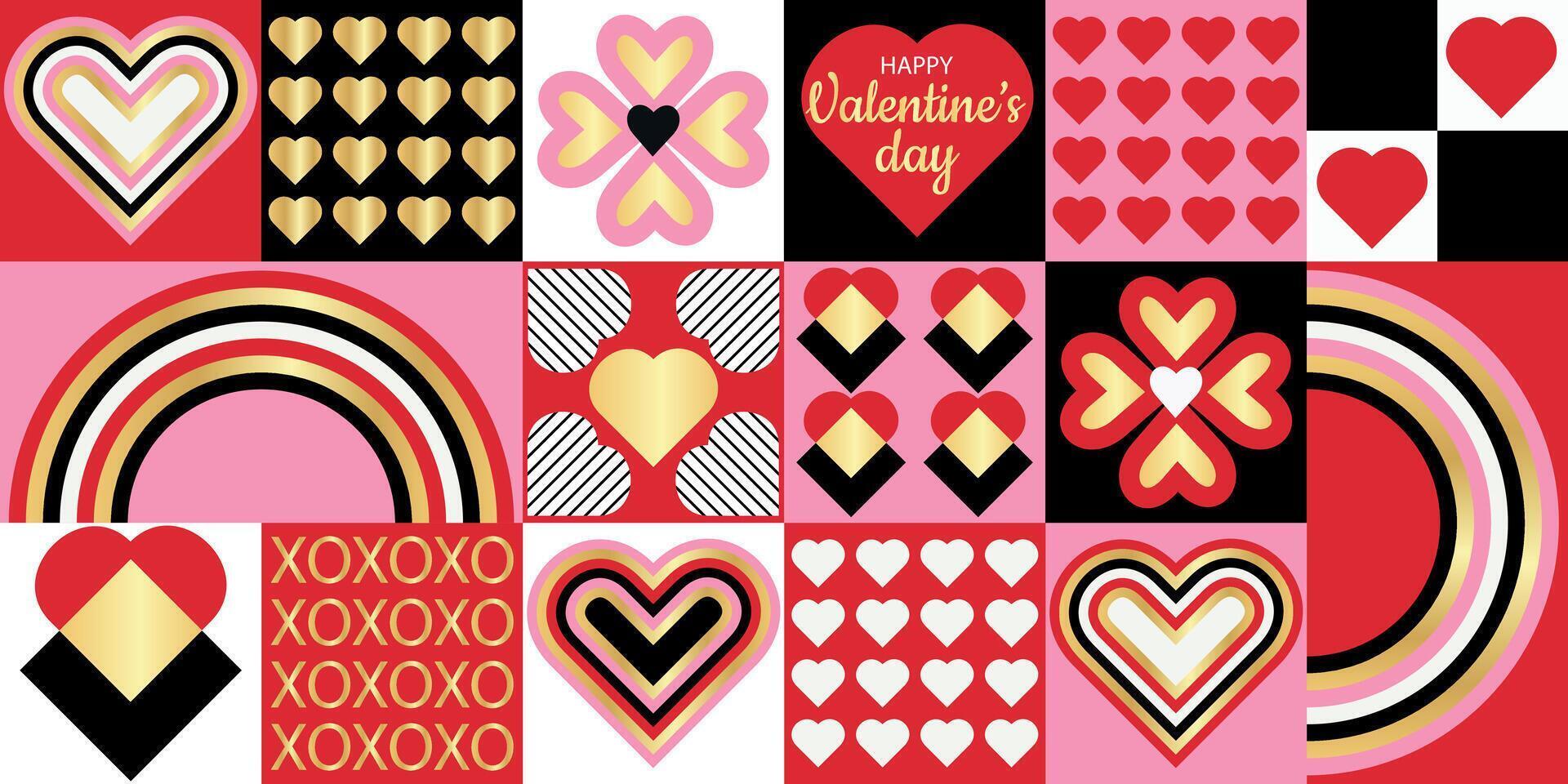 Stylish modern geometric pattern for Valentine's Day. vector