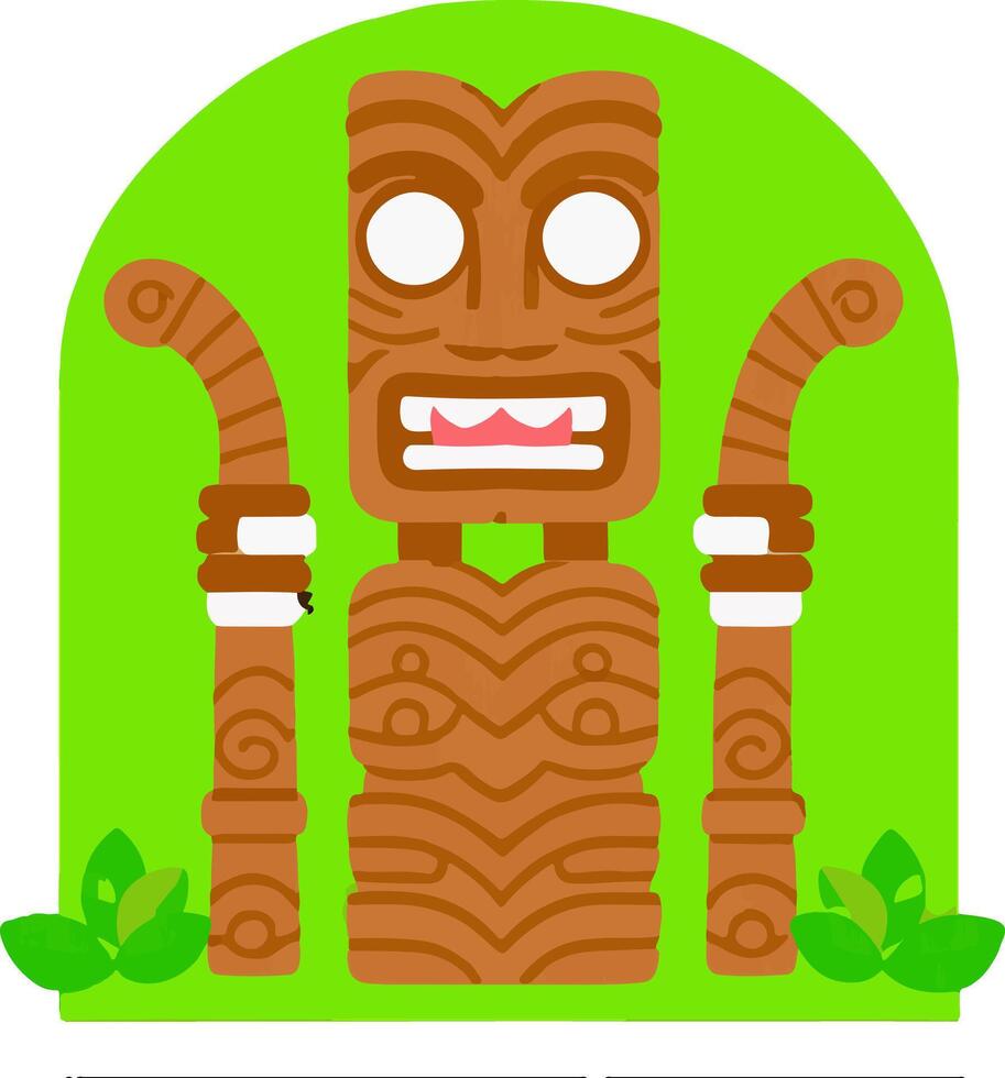 Tiki Hawaii Mask Totem Cocktail vector