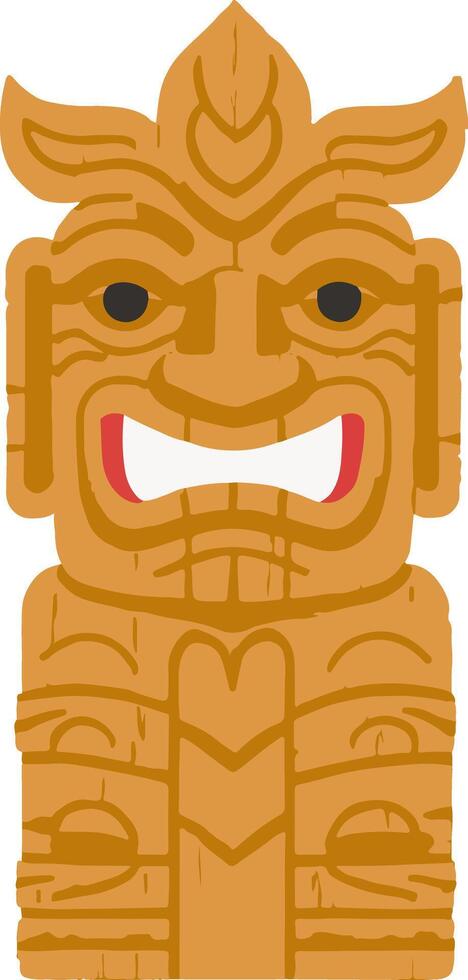 Hawaii Ceremonial Mask Totem Wood vector