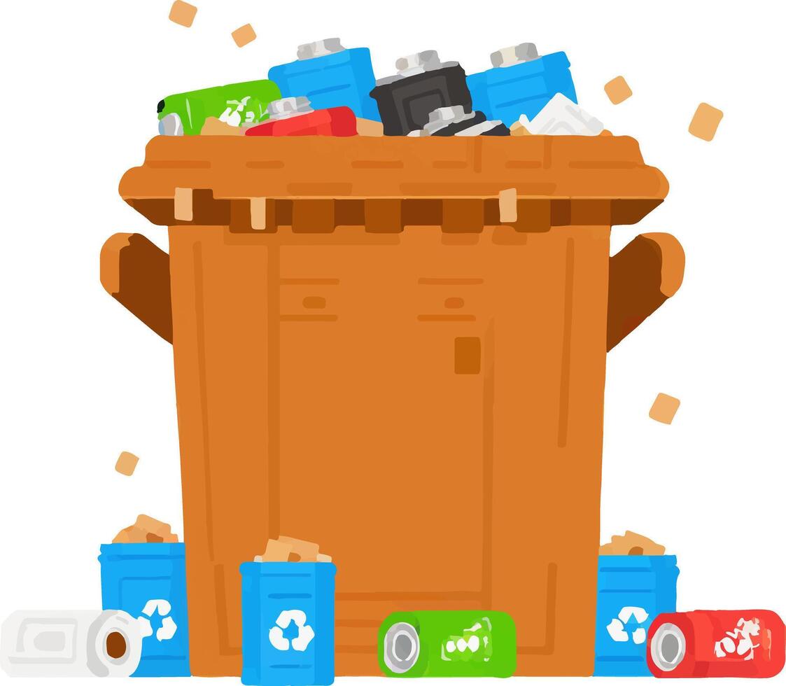 Disorder Urban Waste Trash Bin vector