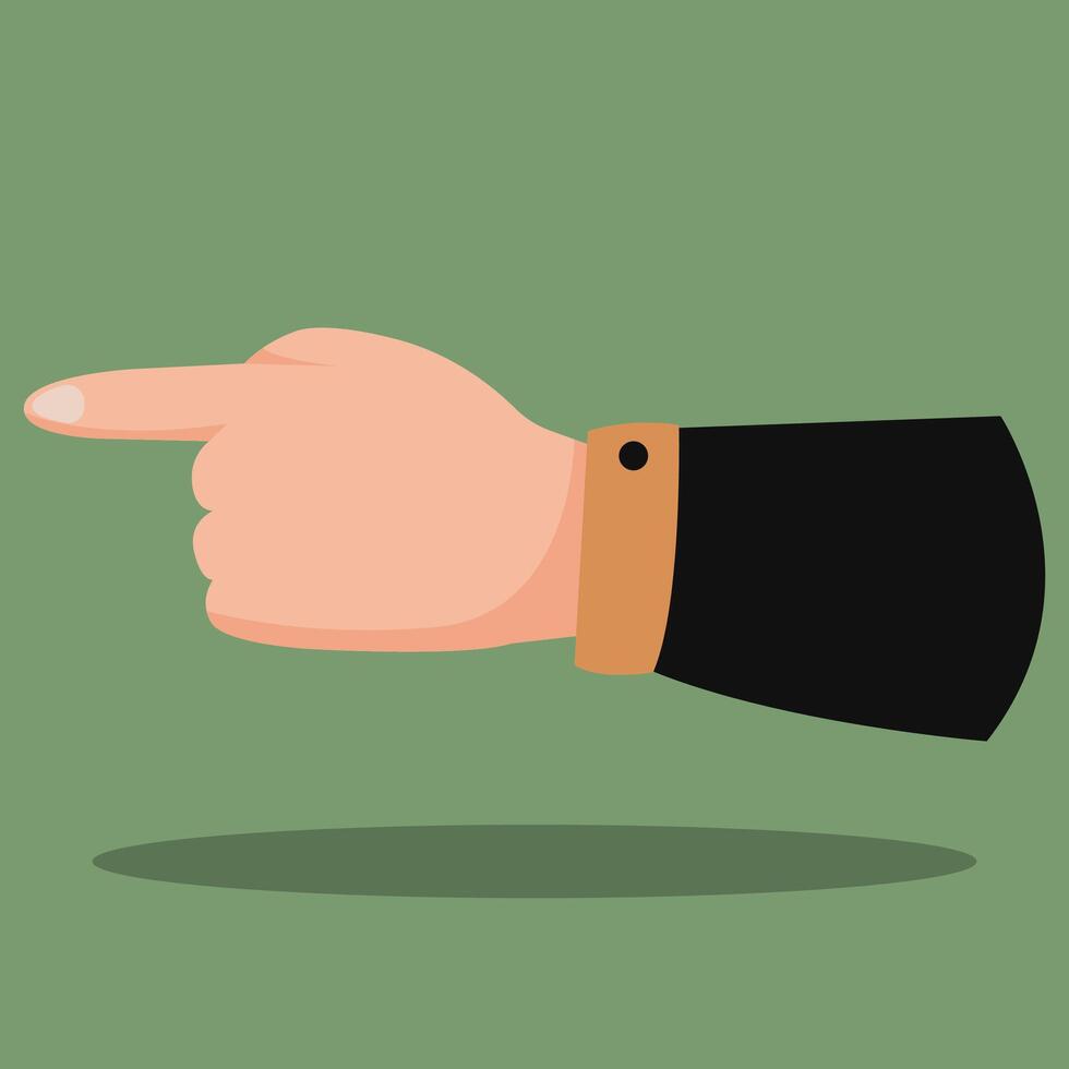 A hand pointing to the right vector