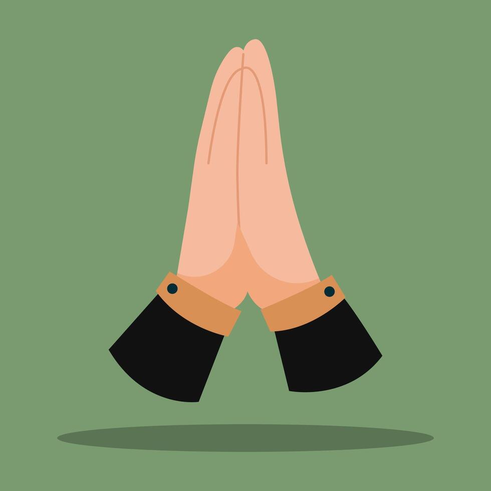 Hand gesture that represents a prayer vector