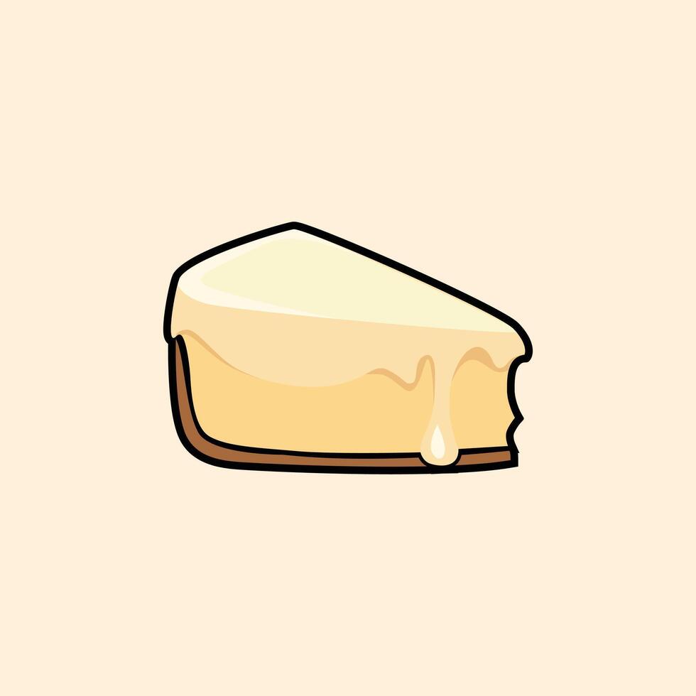 Delicious Creamy Cheese Slice Illustration vector