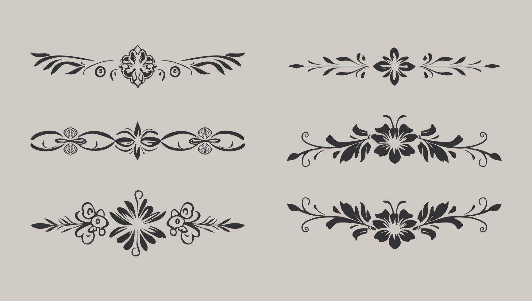 Elegant Decorative Floral Border Illustrations vector