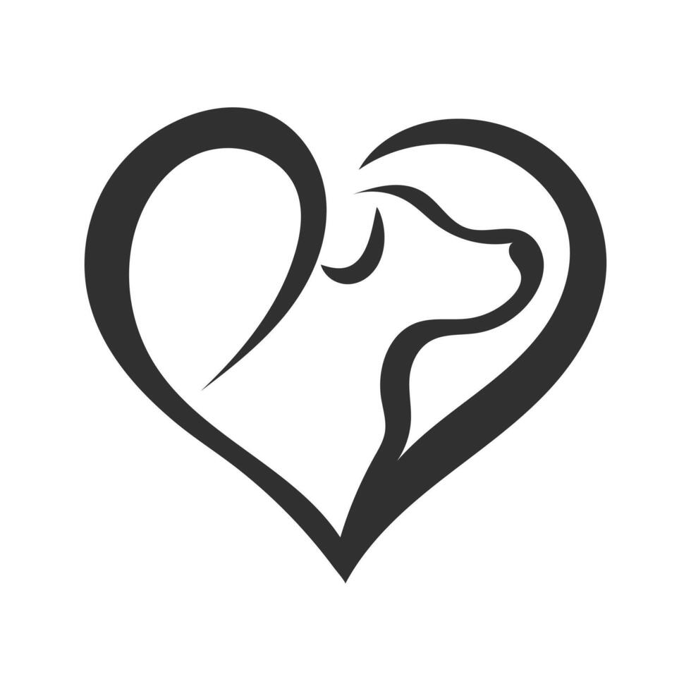 Heart and Dog Silhouette Design for Pet Lovers vector