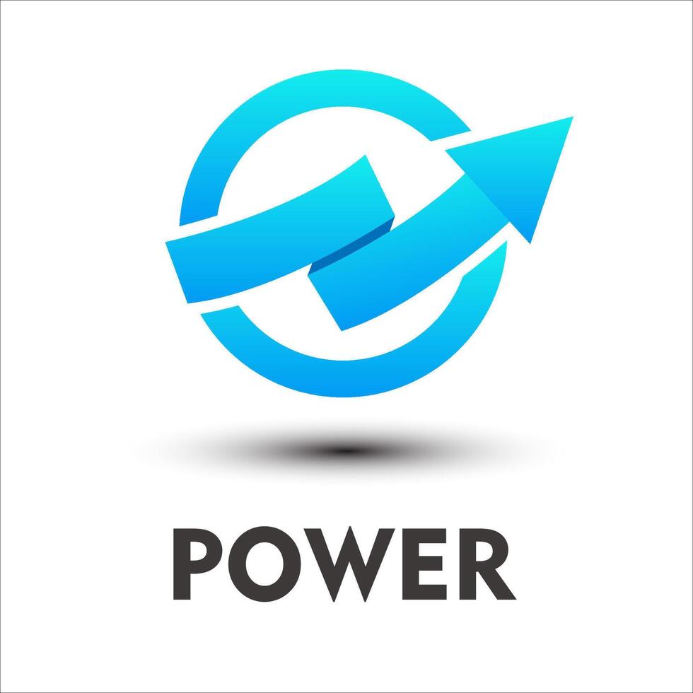 Power Logo Design with Blue Gradient vector