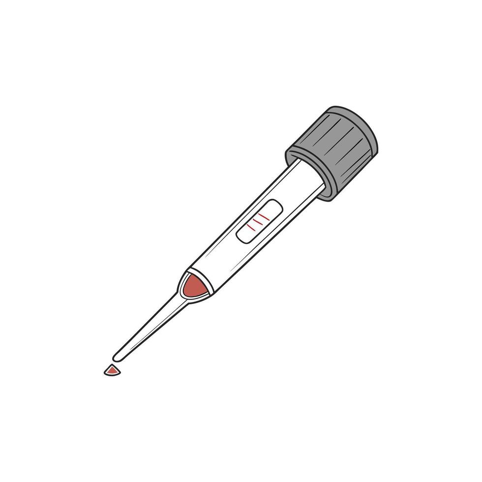 A thermometer with a red line on it vector