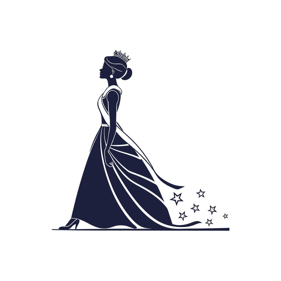Princess silhouette silhouette illustration vector