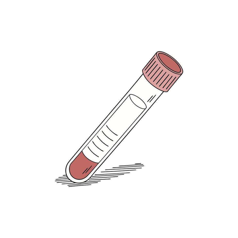A test tube with a red cap on it vector