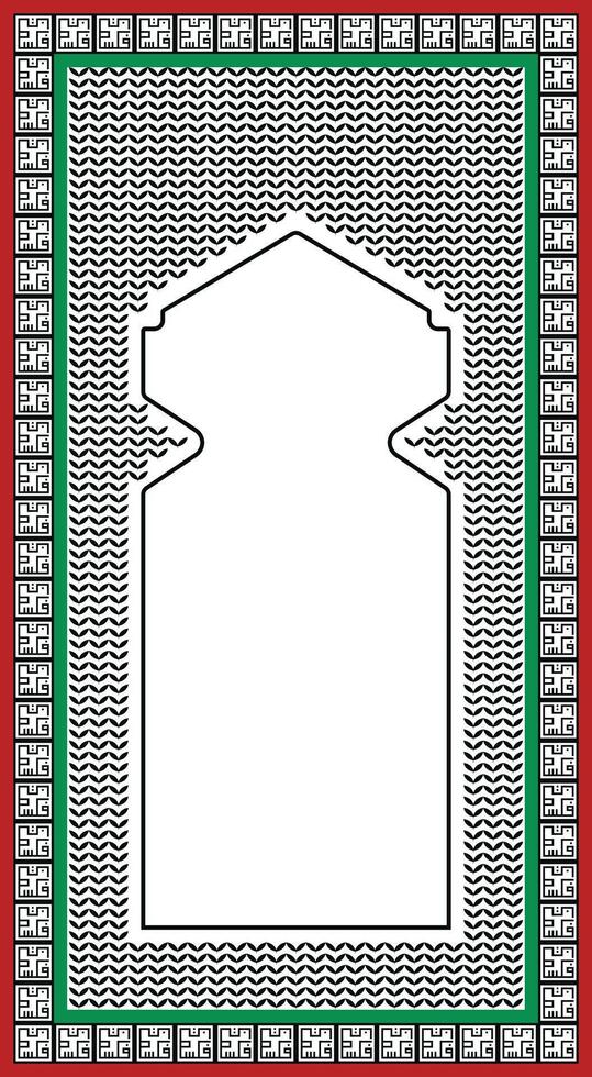 abstract arabic keffiyeh style prayer mat vector