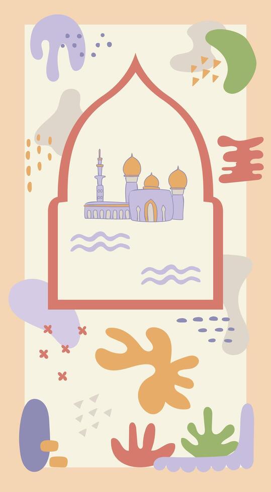 abstract shape mosque kids prayer mat vector
