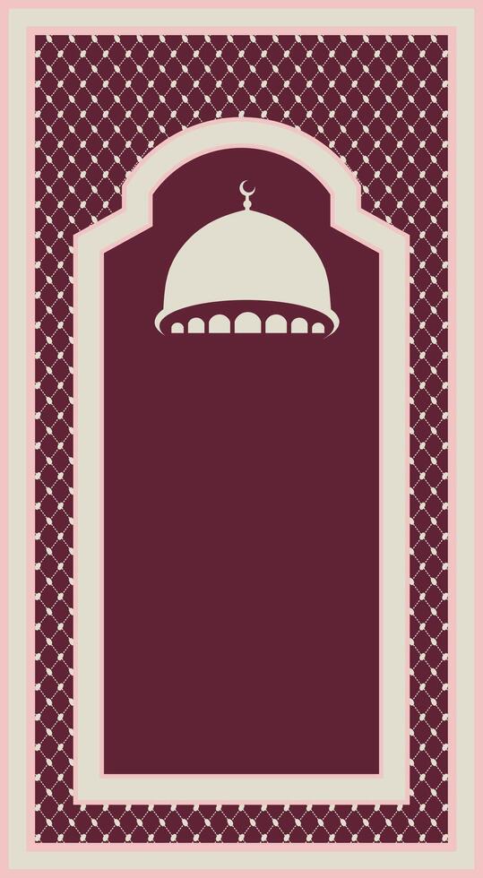 burgundy keffiyeh style prayer mat vector