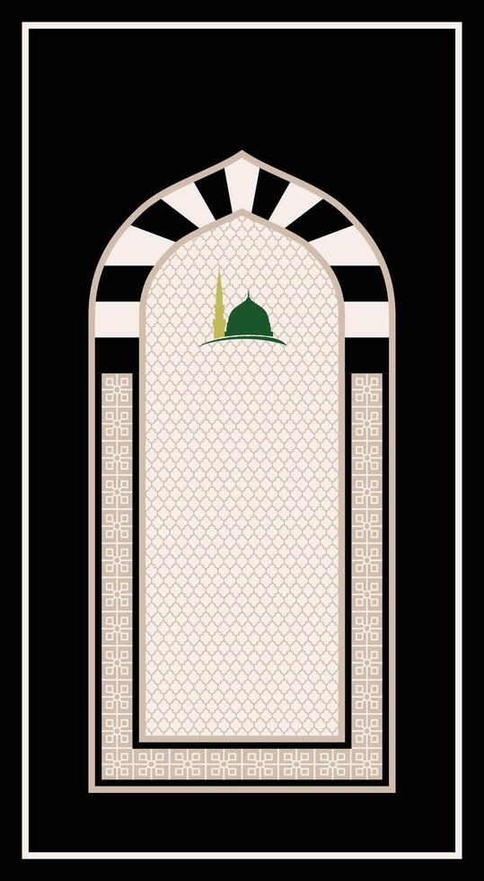 abstract mosque window prayer mat vector
