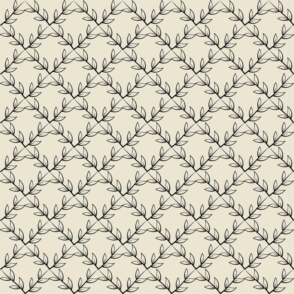outlined leaf geometric seamless pattern vector