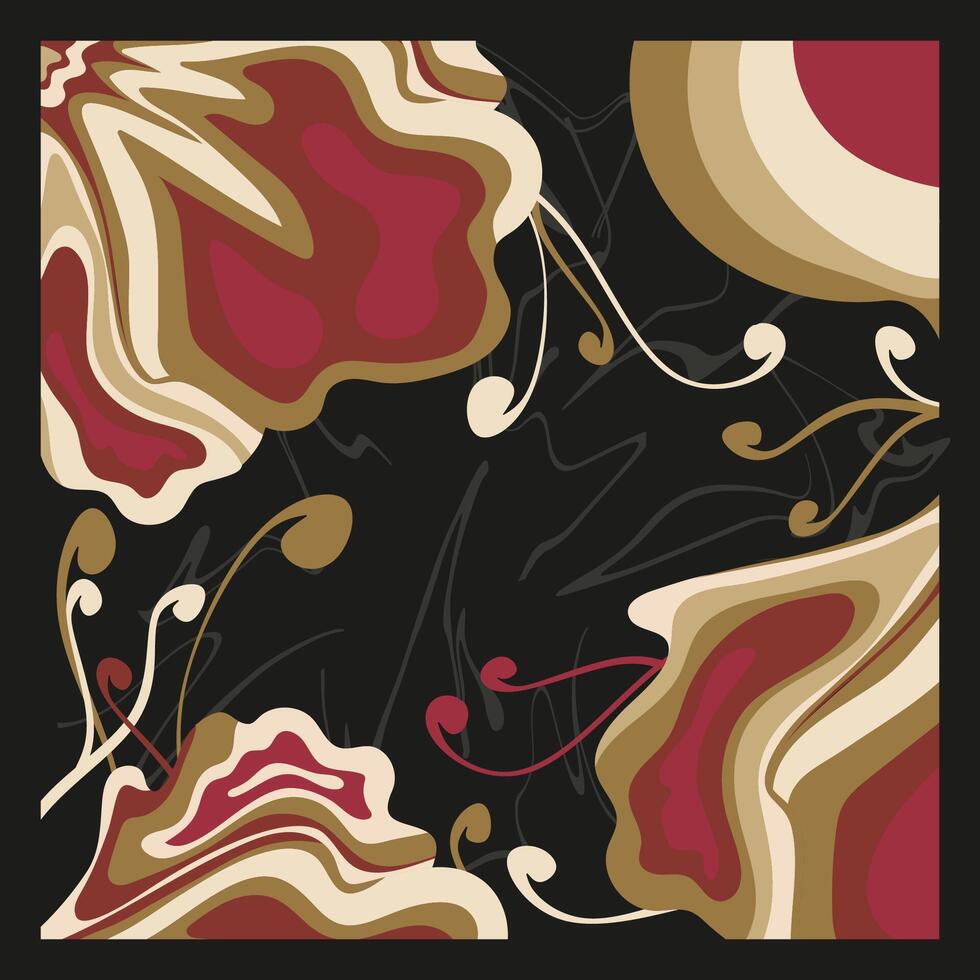 abstract floral swirl scarf hijab vector