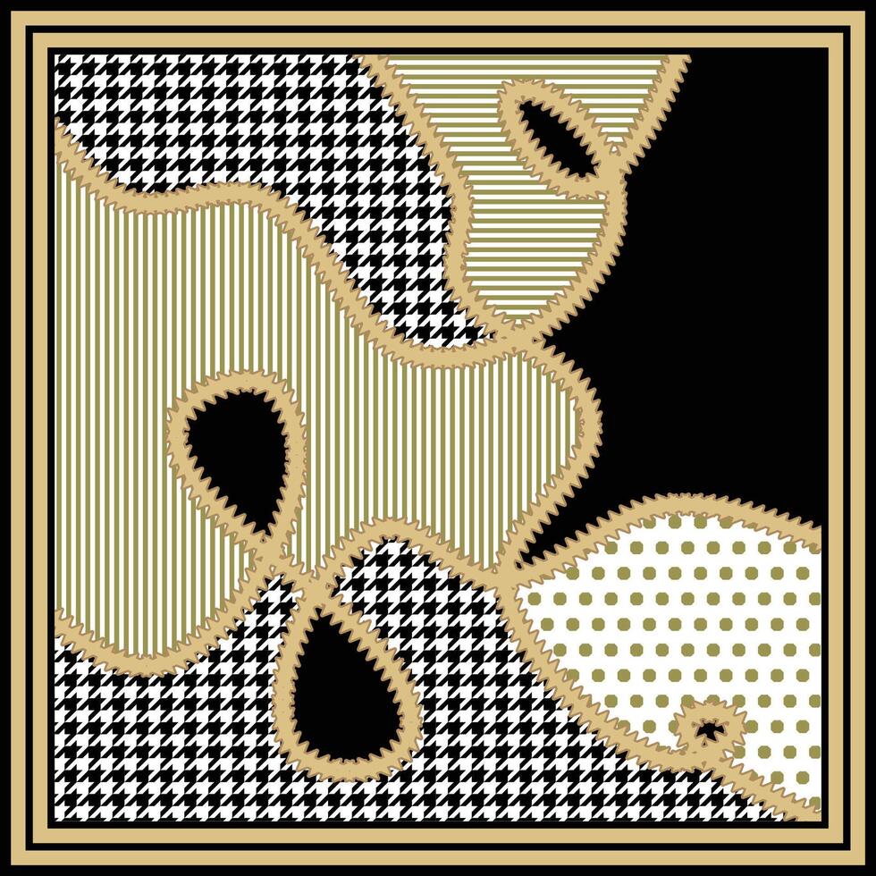 abstract geometric collage hijab scarf vector