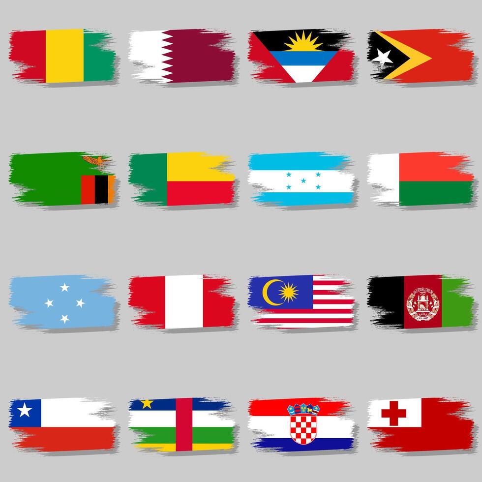 World Icons in brush style vector