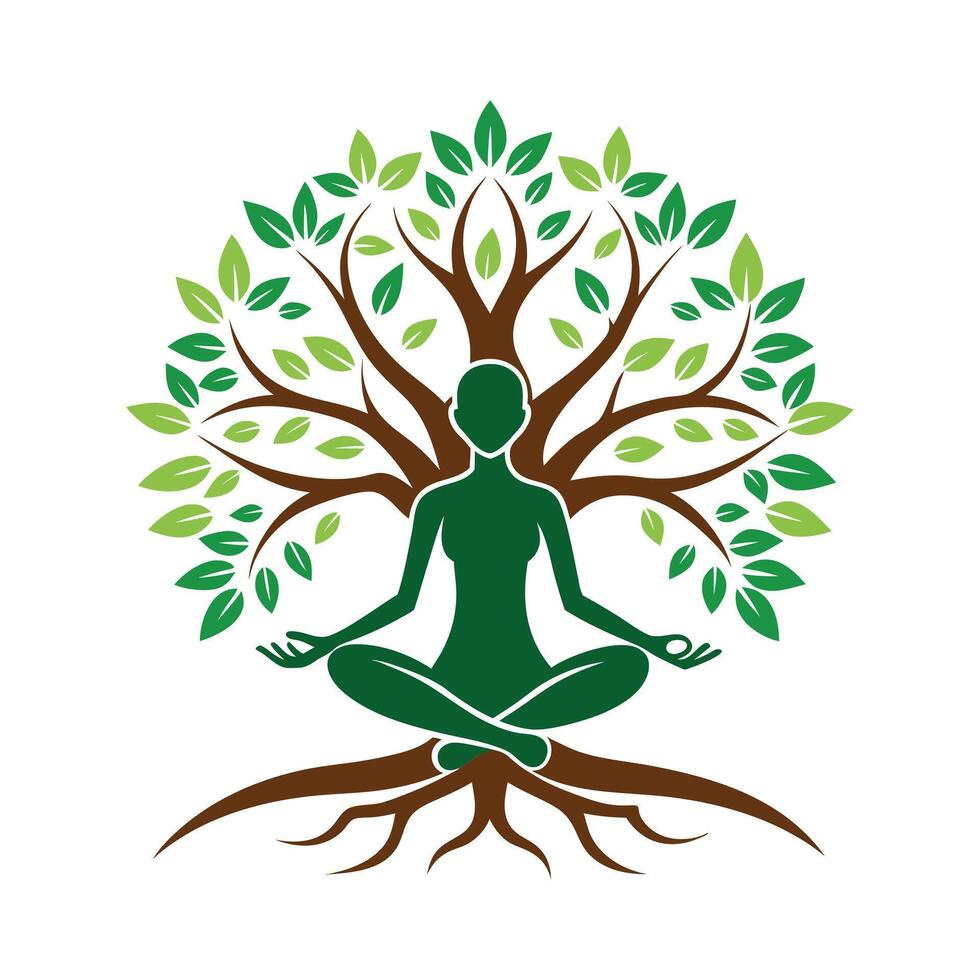 Tree of Life Goddess - Spiritual Symbol of Growth, Balance, and Energy Illustration vector